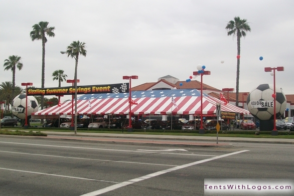 40' by 100' Standard Tent - Penske Toyota Inflatable Soccer Balls